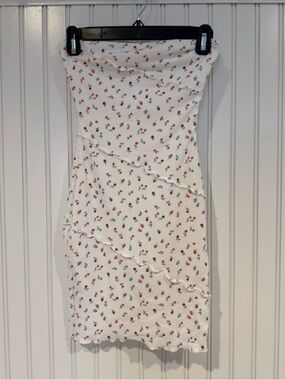 Princess Polly White Mini Dress with Red Floral Print